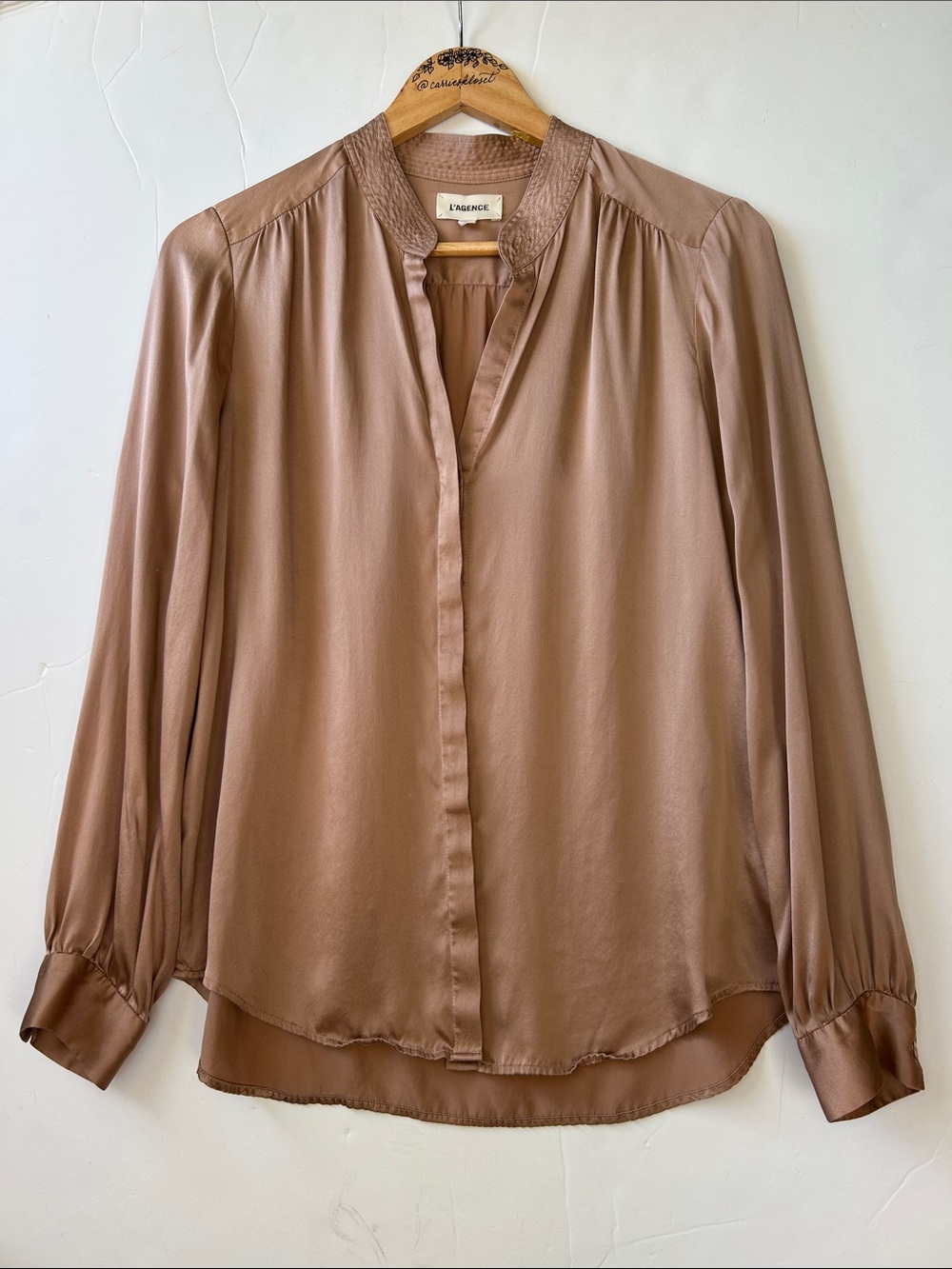 L'AGENCE Silk Blouse in Dusty Mauve